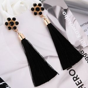 SABRINA | Floral Tassel Fringe Drop Earrings